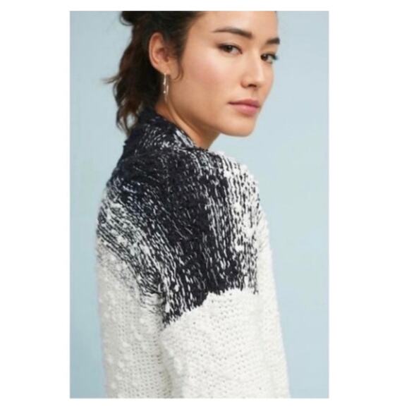 Anthropologie Akemi + Kin White/Black Cable Knit Duster - Picture 2 of 10